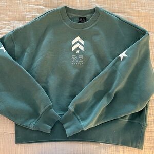 P.E Nation Heads Up Sweatshirt in Sage Green size S/Logo & Star Detail Like New!